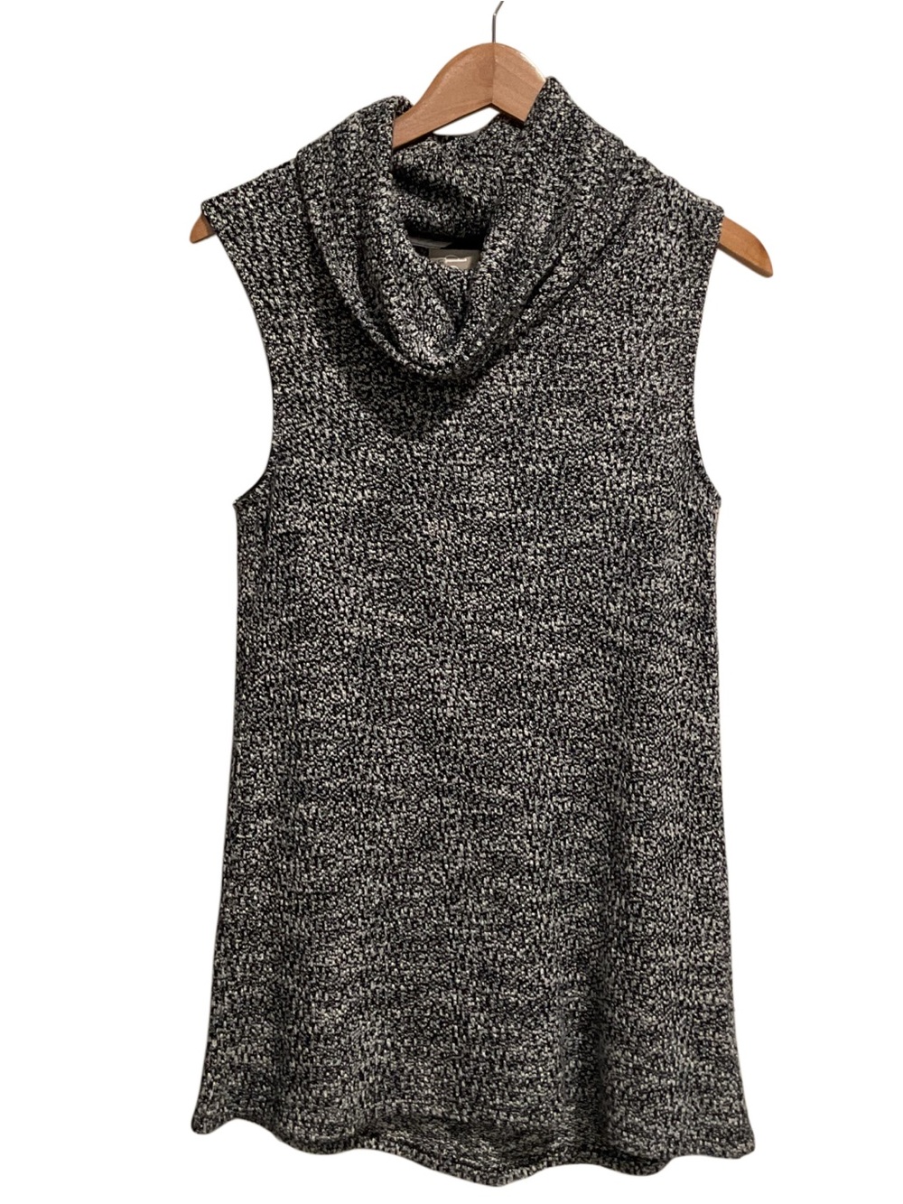 Dolan Left Coast Collection Knit Cowl Neck Sweater Tunic Top Black White